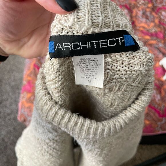 Vintage Chunky Tan Mens Sweater - Picture 4 of 4